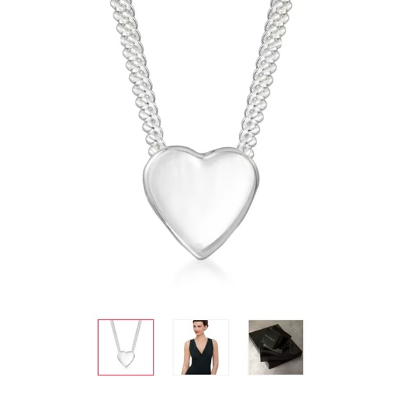 Zena sterling silver contemporary mini heart necklace 16.5” - Picture 7 of 7